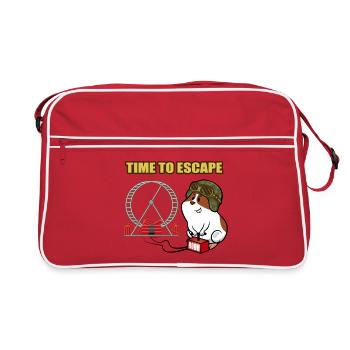 Cute hamster cool helmet, dynamite and hamster wheel - Retro Bag - red/white - Front