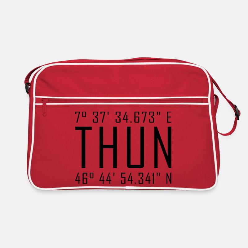 Coordonnées de Thun – Typographie avec référence locale Besch Sac Retro