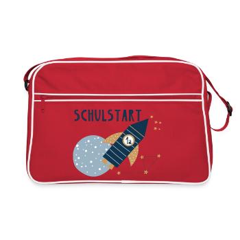 Schulstart Rakete 1a - Retro Tasche - Rot/Weiß - Vorne