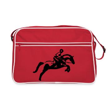 Saut d’obstacles, saut d’obstacles, concours complet - Sac Retro - rouge/blanc - Devant