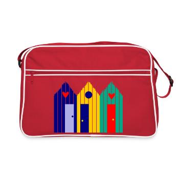 VACANCES. VIVE LES VACANCES. VACANCES. PLAGE. MER - Sac Retro - rouge/blanc - Devant