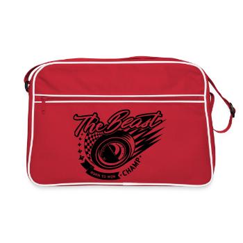 The Beast Wheel Rush Grafik - Retro Tasche - Rot/Weiß - Vorne