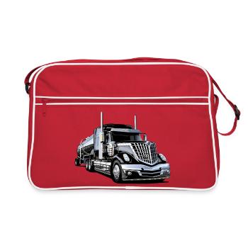 Sattelschlepper aus Chrom und PS - Retro Tasche - Rot/Weiß - Vorne