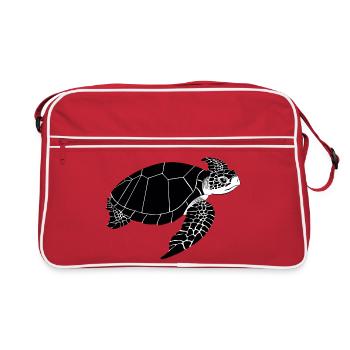 Tortue Noir & Blanc - Sac Retro - rouge/blanc - Devant