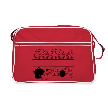 Logo du lave-vaisselle avec espace pour lave-vaisselle, entreprise - Sac Retro - rouge/blanc - Devant