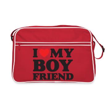 J’aime mon petit ami - Sac Retro - rouge/blanc - Devant