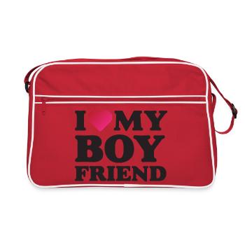 J’aime mon petit ami - Sac Retro - rouge/blanc - Devant