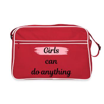 Girls can do anything - Retro Bag - red/white - Front