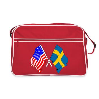 Drapeau des États-Unis et drapeau de la Suède - Sac Retro - rouge/blanc - Devant