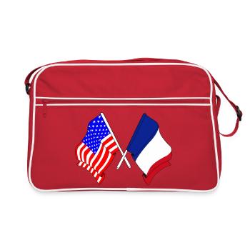 Drapeau des États-Unis et drapeau de la France - Sac Retro - rouge/blanc - Devant