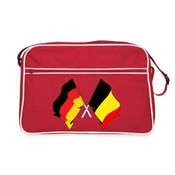 Drapeau de l’Allemagne et drapeau de la Belgique - Sac Retro - rouge/blanc - Devant