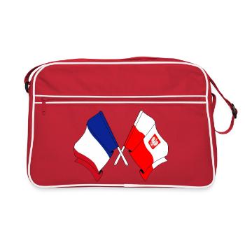 Flagge von Frankreich und Flagge Polen - Retro Tasche - Rot/Weiß - Vorne