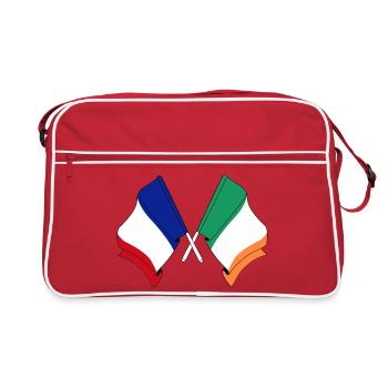 Flagge von Frankreich und Flagge von Irland - Retro Tasche - Rot/Weiß - Vorne