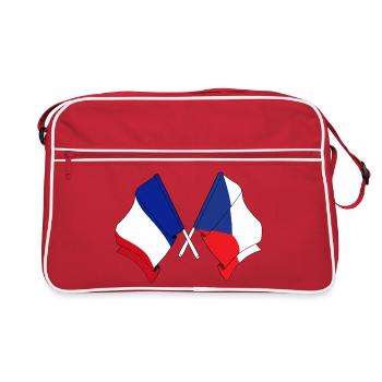 Drapeau de la France et drapeau de la République tchèque - Sac Retro - rouge/blanc - Devant