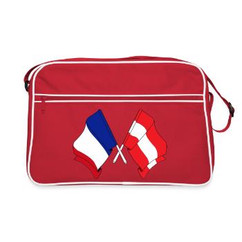 Drapeau de la France et drapeau de l’Autriche - Sac Retro - rouge/blanc - Devant