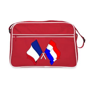 Drapeau de la France et drapeau des Pays-Bas - Sac Retro - rouge/blanc - Devant