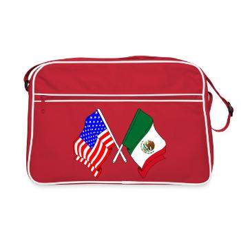 Drapeau des États-Unis et drapeau du Mexique croisés - Sac Retro - rouge/blanc - Devant