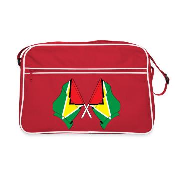 Deux drapeaux croisés de la Guyane - Sac Retro - rouge/blanc - Devant