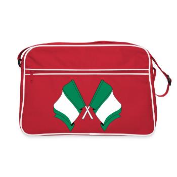 Deux drapeaux croisés du Nigeria - Sac Retro - rouge/blanc - Devant