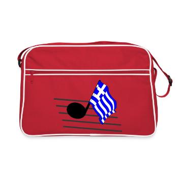Flag music tone flag Greece - Retro Bag - red/white - Front