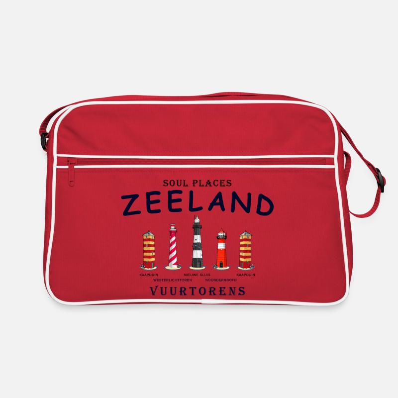 Zélande, Pays-Bas, Phares Dessin à la main Sac Retro