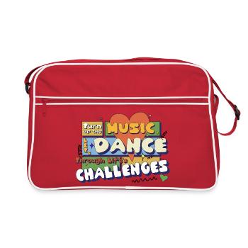 Turn Up The Music 70s Saying Seventies - Retro Bag - red/white - Front