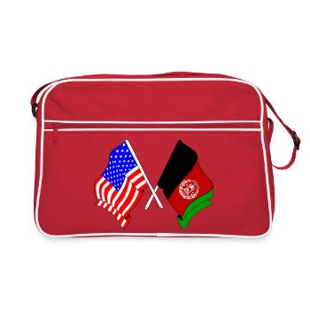 Drapeau des États-Unis Drapeau de l’Afghanistan - Sac Retro - rouge/blanc - Devant