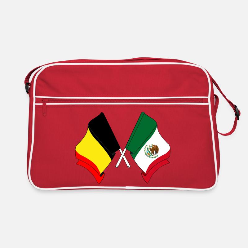 Drapeau de la Belgique, drapeau du Mexique Sac Retro