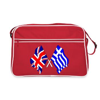 Drapeau Angleterre, drapeau Grèce - Sac Retro - rouge/blanc - Devant