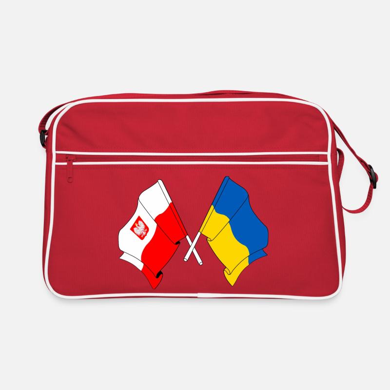Drapeau de la Pologne, drapeau de l’Ukraine traversé Sac Retro