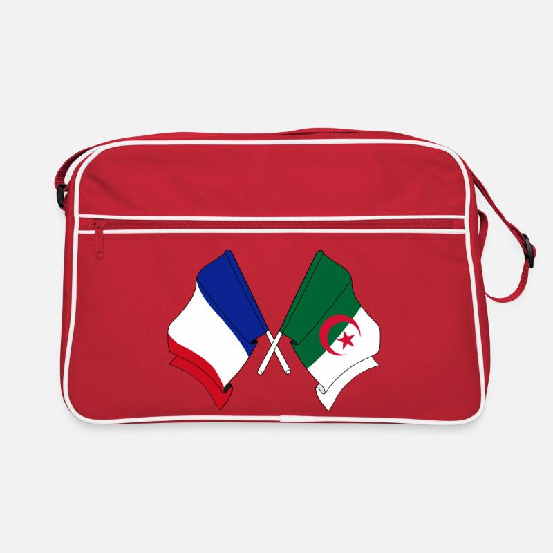Drapeau de la France, drapeau de l’Algérie - Sac Retro - rouge/blanc