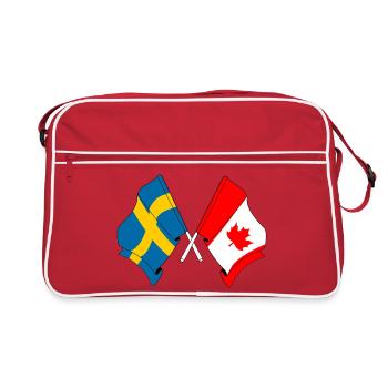 Drapeau de la Suède, drapeau du Canada - Sac Retro - rouge/blanc - Devant