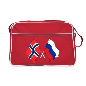 Drapeau de la Norvège, drapeau de la Russie - Sac Retro - rouge/blanc - Devant