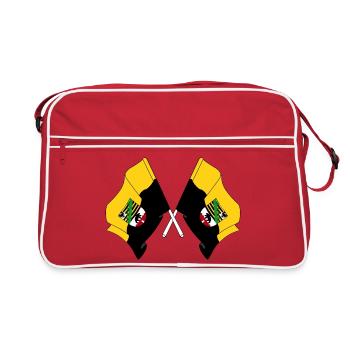 Fahnen querten Sachsen Anhalt - Retro Tasche - Rot/Weiß - Vorne