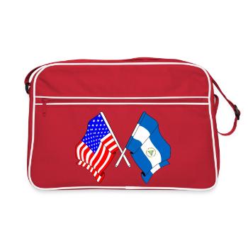 Drapeau des États-Unis et drapeau du Nicaragua - Sac Retro - rouge/blanc - Devant