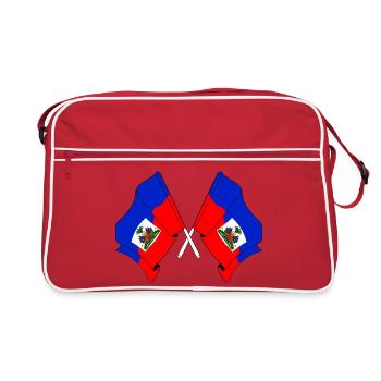 Deux drapeaux d’Haïti - Sac Retro - rouge/blanc - Devant
