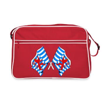 Deux drapeaux Luxembourg Belgique - Sac Retro - rouge/blanc - Devant