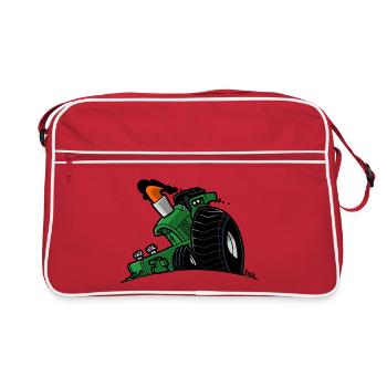 1292 DRAWSMALL VERT - Sac Retro - rouge/blanc - Devant