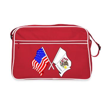 Drapeau des États-Unis et de l’État de l’Illinois franchi - Sac Retro - rouge/blanc - Devant
