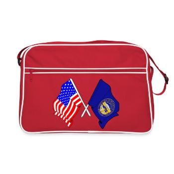 Flagge der USA und Nebraska gekreuzt - Retro Tasche - Rot/Weiß - Vorne