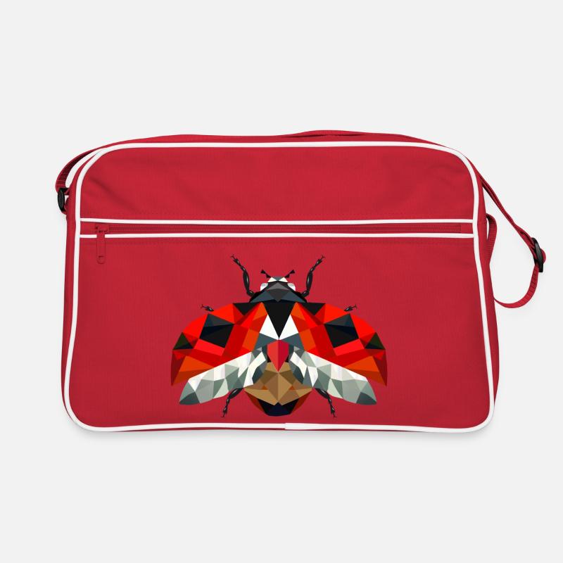 Flying ladybug in strong red tones Retro Bag