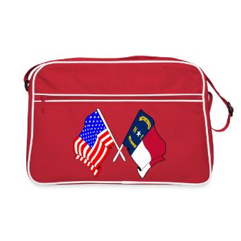 Drapeau des États-Unis et de l’État de Caroline du Nord franchi - Sac Retro - rouge/blanc - Devant