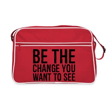 be the change you want to see - Retro Bag - red/white - Front