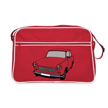  ,Trabi , DDR, Auto, DDR, Ostdeutschland - Retro Tasche - Rot/Weiß - Vorne
