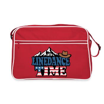 It's linedance time, Linedancing, Country Fan - Retro Tasche - Rot/Weiß - Vorne