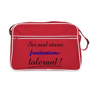 Expression of Frustration with Bold Typography - Retro Bag - red/white - Front