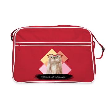 JvG Otter "Otternormalverbraucha." - Retro Tasche - Rot/Weiß - Vorne