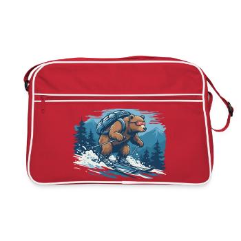 Randonnée à ski d’ours à travers la forêt de montagne - Sac Retro - rouge/blanc - Devant
