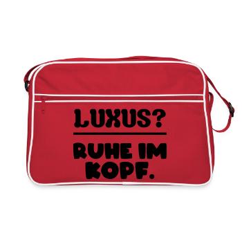 Luxury? Peace of mind. - Retro Bag - red/white - Front
