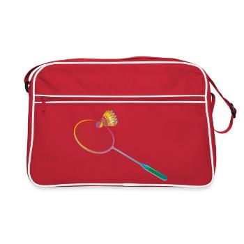 Raquette de badminton colorée avec motif sportif de badminton - Sac Retro - rouge/blanc - Devant